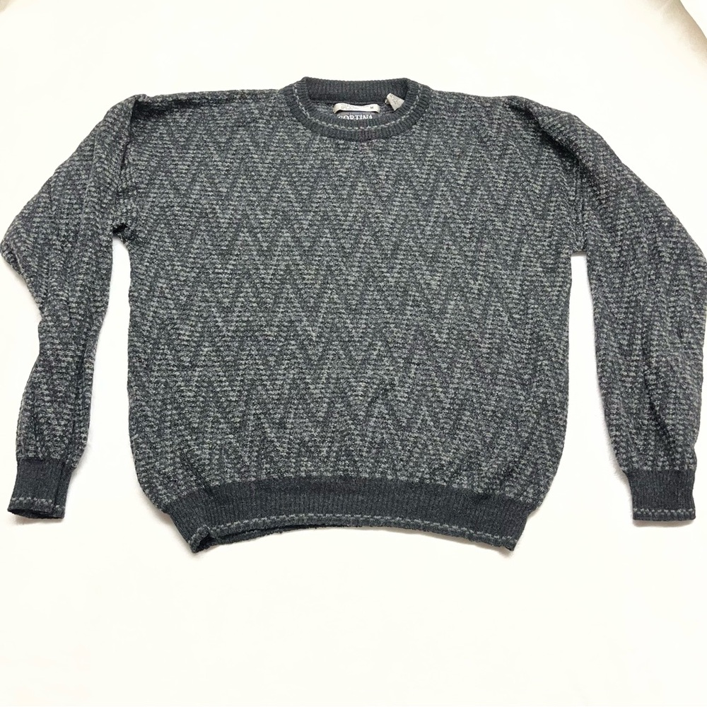 Cortina Italia Men's Vtg / Retro look Gray Wool Blend Sweater